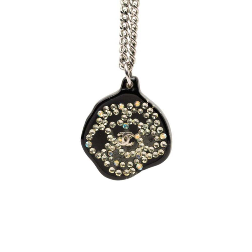 CHANEL Black Logo Necklace